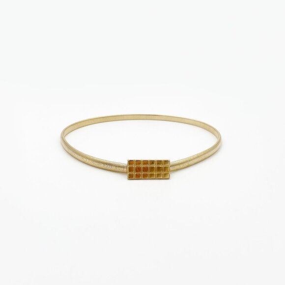 VINTAGE (c. 1980) | Gold Metal Omega Snake Chain Belt | VERY GOOD! main image 8